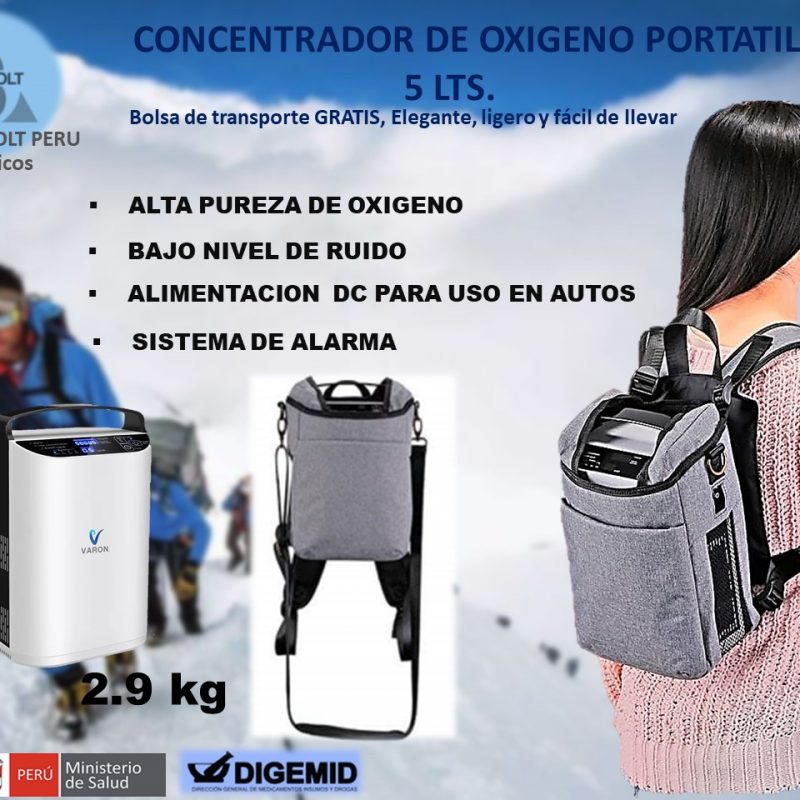 Concentrador portátil recargable marca VARON